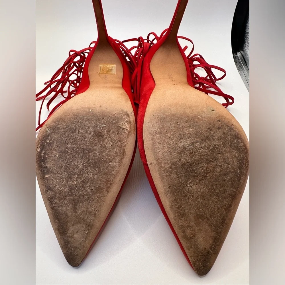 ALEXANDRE BIRMAN SUEDE FRINGE HEELS 38 - Picture 7 of 11